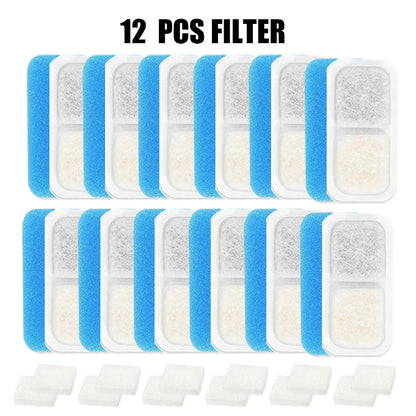 6/12Pcs Pet Water Dispenser Filter Cat Water Fountain Filter Drinking Fountain Filter Cycle Filtering Easy to Clean